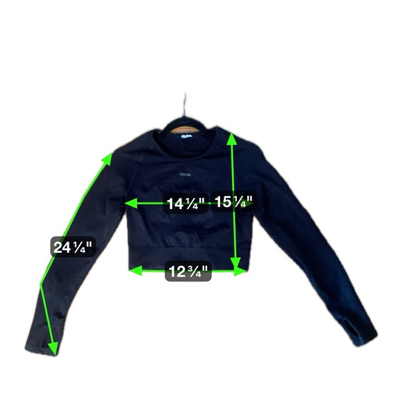 Gymshark Long Sleeved Crop Top- approx. Small - Picture 4 of 4